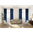 thumbnail image 1 of 3S Brother's Navy Extra Long Shiny Velvet Curtains Luxury Colors Light Blocking Hang Back Tab & Rod Pocket 1 Panel Curtain 5-30 Ft Home Décor Custom Made Drapes -Made in Turkey(100"W X 108"L), 1 of 6