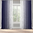 thumbnail image 1 of 3S Brother's Ombre Window Darkening Curtains Dip Dye Curtain Set of 2 Panels Hanging Rod Pocket & Back Tap Decorative for Bedroom Vertical Shades Symmetrical Curtain Panel Navy&White(52"x95" Each), 1 of 8
