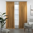 thumbnail image 1 of 3S Brother's Pinch Pleated Linen Texture Drapes Home Décor Single Panel Custom Made Window Curtains - Made in Turkey - M-Yellow ( 100" W x 132" L ), 1 of 3