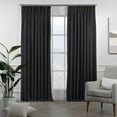 thumbnail image 1 of 3S Brother's Pinch Pleated Linen Texture Thermal Insulated 100% Blackout Noise Reducing Single Panel Custom Made Curtains - Made in Turkey - Anthracite ( 52" W x 168" L ), 1 of 3