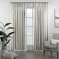 thumbnail image 1 of 3S Brother's Pinch Pleated Linen Texture Thermal Insulated 100% Blackout Noise Reducing Single Panel Custom Made Curtains - Made in Turkey - Ecru ( 52" W x 216" L ), 1 of 3