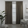 thumbnail image 1 of 3S Brother's Pinch Pleated Linen Texture Thermal Insulated 100% Blackout Noise Reducing Single Panel Custom Made Curtains - Made in Turkey - Mink ( 52" W x 204" L ), 1 of 3