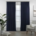 thumbnail image 1 of 3S Brother's Pinch Pleated Linen Texture Thermal Insulated 100% Blackout Noise Reducing Single Panel Custom Made Curtains - Made in Turkey - Navy Blue ( 52" W x 180" L ), 1 of 3