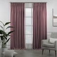 thumbnail image 1 of 3S Brother's Pinch Pleated Linen Texture Thermal Insulated 100% Blackout Noise Reducing Single Panel Custom Made Curtains - Made in Turkey - Rose Pink ( 52" W x 216" L ), 1 of 3