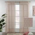 thumbnail image 1 of 3S Brother's Pink Lace Sheers Dots Pattern Curtains Extra Long Set of 2 Panels Rod Pocket & Back Tab Home Décor Window Custom Made Drapes 10-30 Ft. Long -Made in Turkey Each Panel (52"W x 252"L), 1 of 5