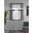 thumbnail image 1 of 3S Brother's Sheer Curtains Kitchen Valance Set of 3 Hanging Rod Pocket Window Valance Treatments Decorative Valances Tiers Café Curtains ( Grey 50"x14"Valance - 24"x30"Tiers), 1 of 6