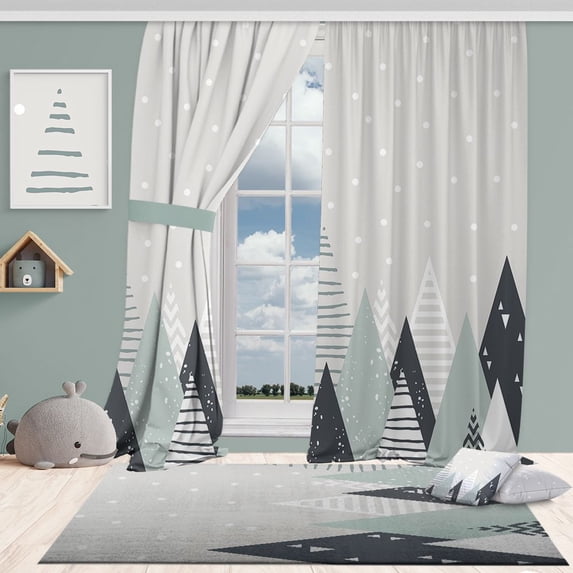 3S Brother's It's Snowing 100% Blackout Curtains for Kids Bedroom Thermal Insulated Noise Reducing Home Décor Printed Window Curtains Set of 2 Panels - Made in Turkey Each(52"Wx63"L)