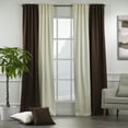 thumbnail image 1 of 3S Brother's Solid Combined Mix and Match 4 Panels Curtains with 2 Color Combination Velvet Look Hanging Back Tap & Rod Pocket Bedroom Office Windows Luxury Home Decoration 28"x84" Cream-Dark Brown, 1 of 7