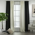 thumbnail image 1 of 3S Brother's Solid Combined Mix and Match 4 Panels Curtains with 2 Color Combination Velvet Look Hanging Back Tap & Rod Pocket Bedroom Office Windows Luxury Home Decoration 28"x95" Cream-Black, 1 of 7