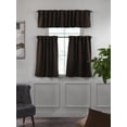 thumbnail image 1 of 3S Brother's Solid Linen Look Curtains Drapes Kitchen Valance Set of 3 Hanging Rod Pocket Window Valance Treatments Decorative Valances Tiers Café Curtains (Dark Brown 50"x14"Valance - 24"x40"Tiers), 1 of 6