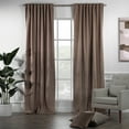 thumbnail image 1 of 3S Brother's Solid Luxury Matte Velvet Soft Curtains Set of 2 Panels Hanging Back Tap & Rod Pocket Home Décor Bedroom Kitchen Office Windows Room Darkering ( Golden Brown-52"x95"), 1 of 6