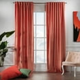 thumbnail image 1 of 3S Brother's Solid Luxury Matte Velvet Soft Curtains Set of 2 Panels Hanging Back Tap & Rod Pocket Home Décor Bedroom Kitchen Office Windows Room Darkering ( Coral-52"x84"), 1 of 6