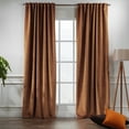 thumbnail image 1 of 3S Brother's Solid Luxury Matte Velvet Soft Curtains Set of 2 Panels Hanging Back Tap & Rod Pocket Home Décor Bedroom Kitchen Office Windows Room Darkering ( Safety Orange-52"x120"), 1 of 6