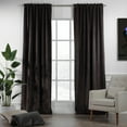 thumbnail image 1 of 3S Brother's Solid Luxury Matte Velvet Soft Curtains Set of 2 Panels Hanging Back Tap & Rod Pocket Home Décor Bedroom Kitchen Office Windows Room Darkering ( Onyx-52"x108"), 1 of 6