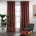thumbnail image 1 of 3S Brother's Solid Luxury Matte Velvet Soft Curtains Set of 2 Panels Hanging Back Tap & Rod Pocket Home Décor Bedroom Kitchen Office Windows Room Darkering ( Carmine-Crimson-52"x120"), 1 of 6