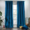 thumbnail image 1 of 3S Brother's Solid Luxury Matte Velvet Soft Curtains Set of 2 Panels Hanging Back Tap & Rod Pocket Home Décor Bedroom Kitchen Office Windows Room Darkering ( Blue-52"x72"), 1 of 6