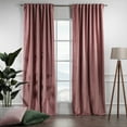 thumbnail image 1 of 3S Brother's Solid Luxury Matte Velvet Soft Curtains Set of 2 Panels Hanging Back Tap & Rod Pocket Home Décor Bedroom Kitchen Office Windows Room Darkering ( Rose-52"x72"), 1 of 6