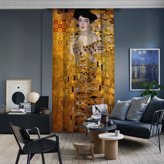 3S Brother's World Classic Art Masterpiece Curtain Series Gustav Klimt - Portrait of Adele Bloch Bauer Room Darkening Décor Single Curtain Panel Made in Turkey (52"Wx72"L)