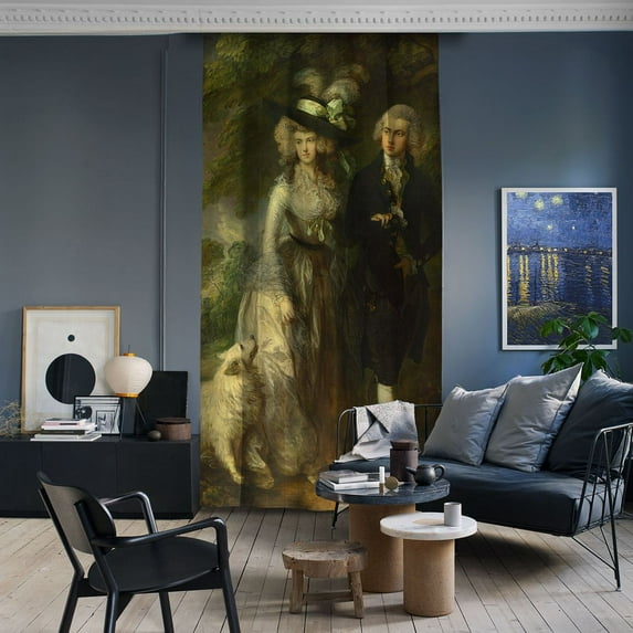 3S Brother's World Classic Art Masterpiece Curtain Series Thomas Gainsborough - Mr. an Mrs. William Hallet(The morning Walk) Room Darkening Décor Single Curtain Panel Made in Turkey (52"Wx108"L)