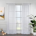 thumbnail image 1 of 3S Brothers Decorative Faux Crep Chiffon Semi Sheer Single Panel Hanging Style Back Tab Made in Turkey - White, 1 of 6