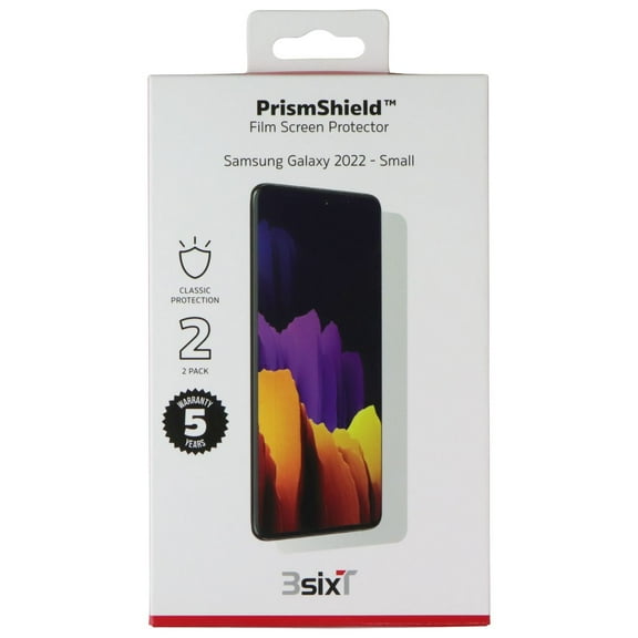 3SIXT PrismShield Film Screen Protector for Samsung Galaxy S22 - 2 Pack
