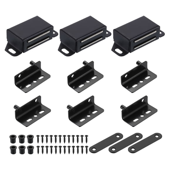 3Set 40x26mm Concealed Shaft Door Hinges with Magnetic Catch, Black