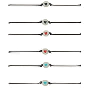 3Set Bracelets, Lgbtq Pride Stuff, Glow Heart Adjustable Bracelets, Lgbtq Gifts Accessories For Pride Parade & Daily Use - Blue+Black+Red