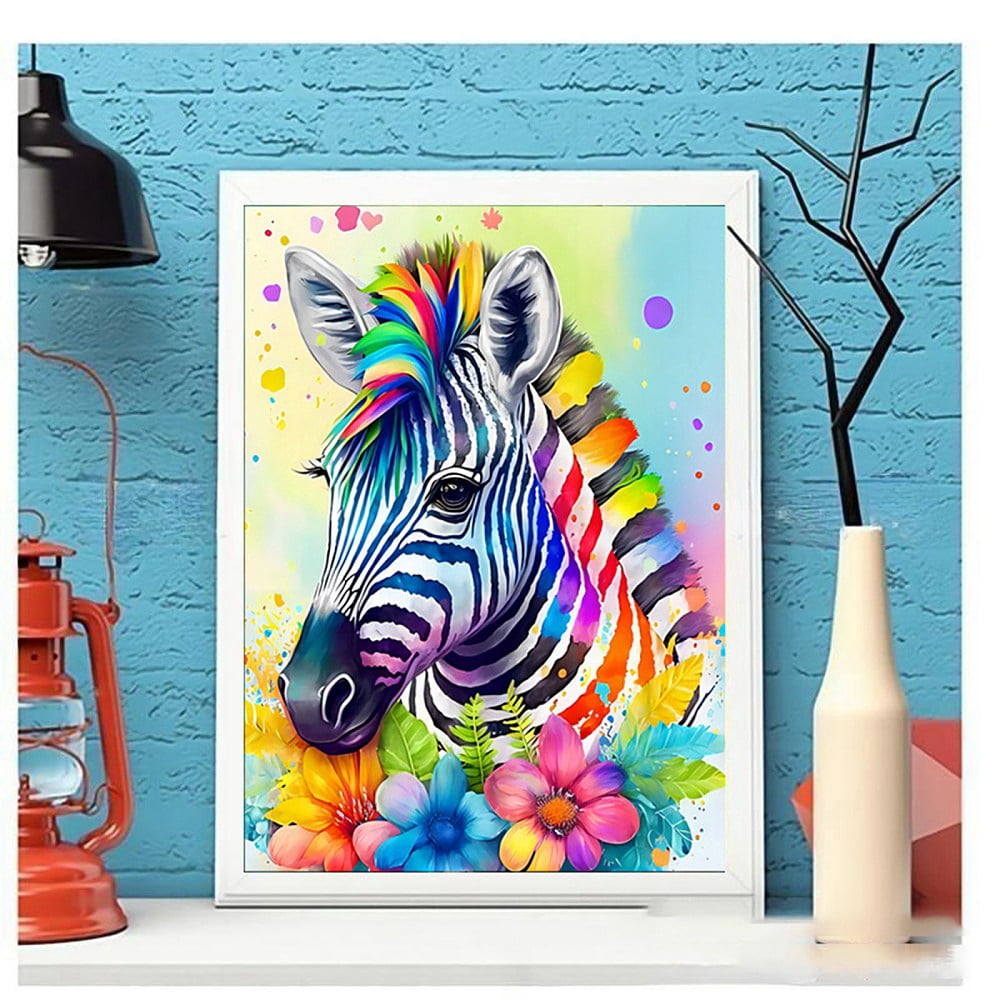 3Set DIY Diamond Painting Stickers Kits For Kids Glue Clay Zebra ...