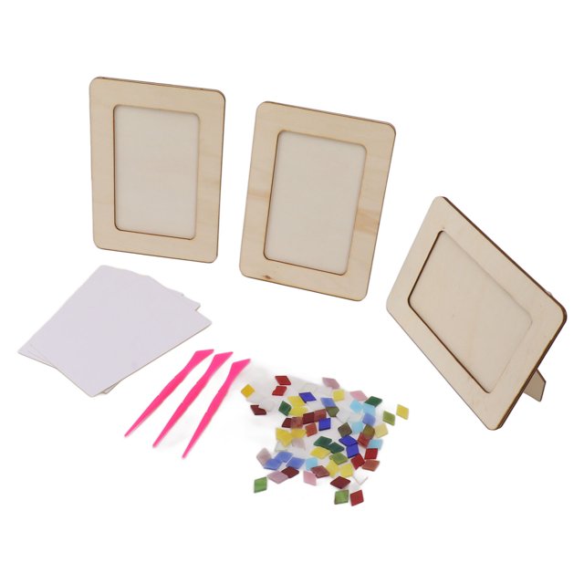 3Set DIY Wooden Picture Frame Making Kit Unfinished Solid Wood Picture Frames Wooden DIY Photo