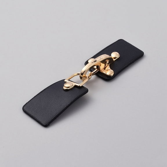 3Set Imitation Leather Toggle Buckle Snap Toggle Closure Button with Alloy Findings for Bag Sweater Jacket Coat DIY Sewing Crafts Accessories Black 10.1cm