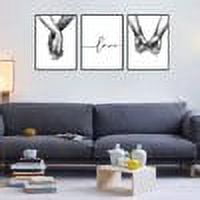 3Set ORP Pro Love and Hand in Hand Wall Art Canvas Print Poster Black and White Sketch Art Line Drawing Decor for Living Room Bedroom (Set of 3 Frameless Canvas, 8x10 inches)