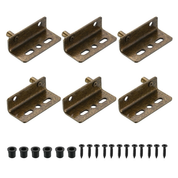3Set Pivot Hinges, 40 x 26 mm Concealed Shaft Door Hinges with Bushing, Bronze