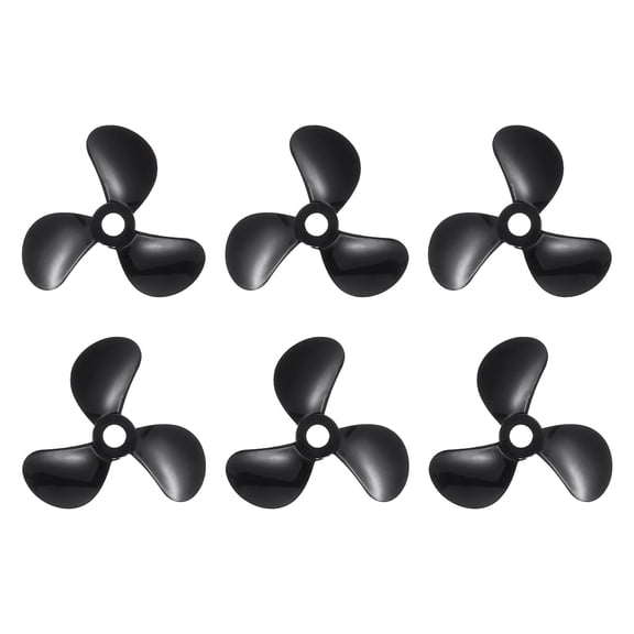 Uxcell 3Set RC Boat Propeller, 3 Blades Propellers 4mm Hole Dia 36mm OD CW Clockwise Rotating Drill Propeller for RC Boat Hobbies, DIY Ship Model, Black