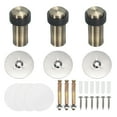 thumbnail image 1 of 3Set Round Door Stoppers, 80mm Stainless Steel Door Stop Doorstop Wedge Metal Cylinder Self Adhesive with Screw for Bottom of Door Floor Inside, Bronze, 1 of 6