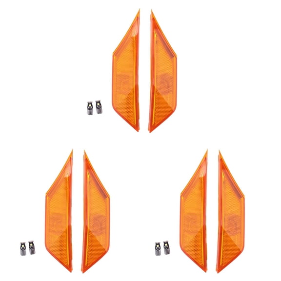 3Set of Side Marker Lamp Lens for 2016-Up 10Th Gen Sedan/Coupe/Hatchback(Orange)