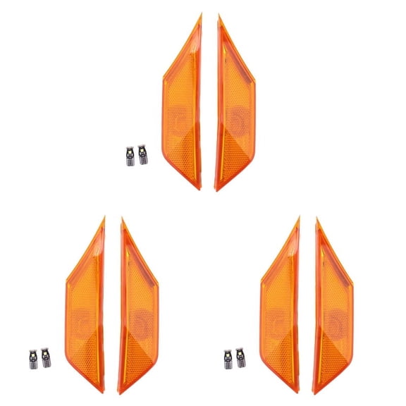 3Set of Side Marker Lamp Lens for 2016-Up 10Th Gen Sedan/Coupe/Hatchback(Orange)