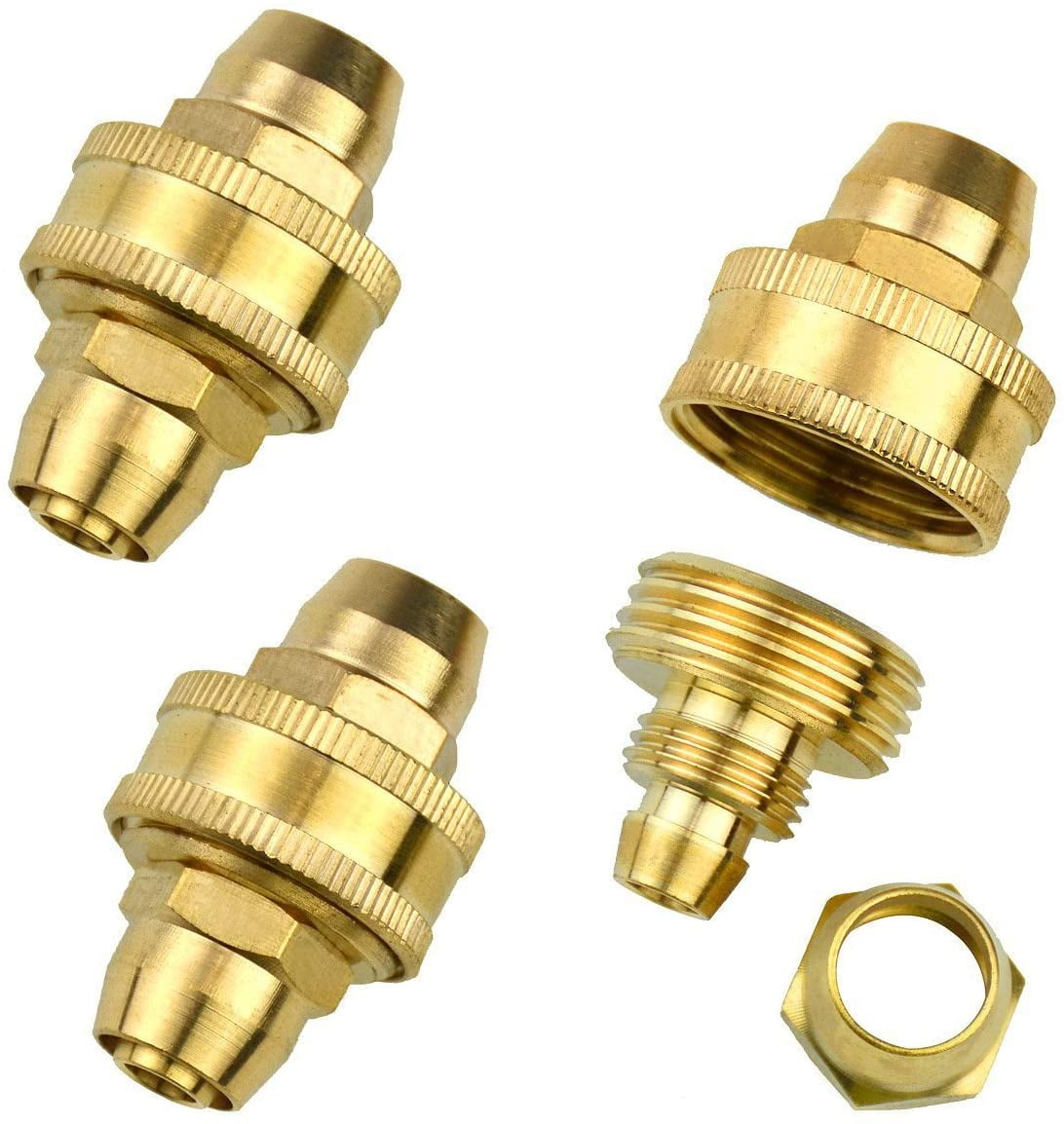 3Sets Brass 3/8" Garden Hose Mender End Repair Male Female Connectors