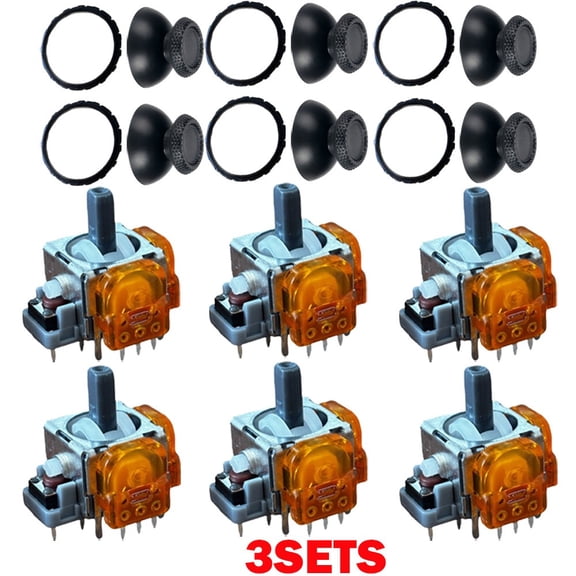 3Sets For PS5 Joystick Upgrade Anti Drift TMR Joysticks Thumbrigs And Rings NEW