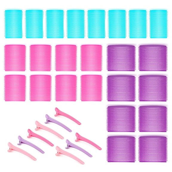 3Size Grip Hair Rollers Set for Volumes with Clips,Hair Curlers fit Thick Fine Thin Blowout Long Short Hair