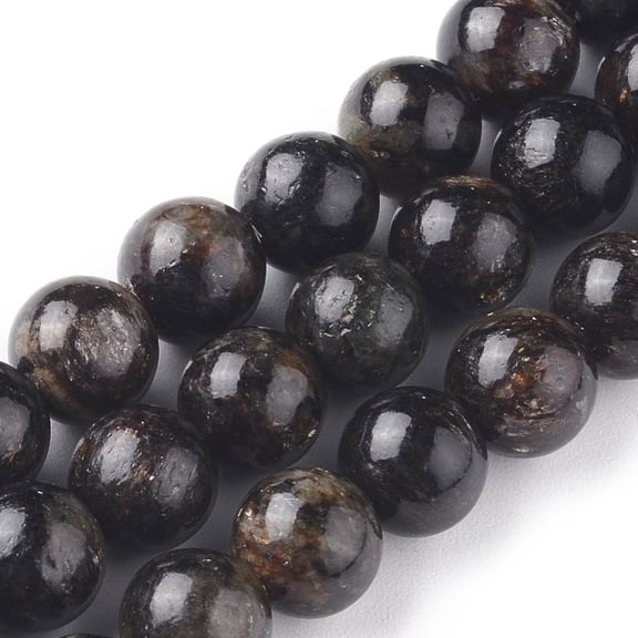 3Strand Natural Biotite Beads Strands Round Black 8mm Hole: 1mm about 50pcs/Strand 15.91 inch(40.4cm)