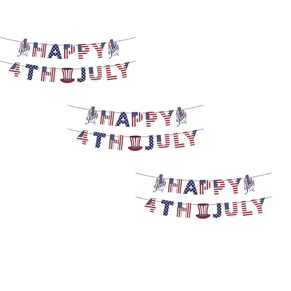 3Strands Independence Day Banner Party Balloon Party Supplies For Photo Backdrop Red