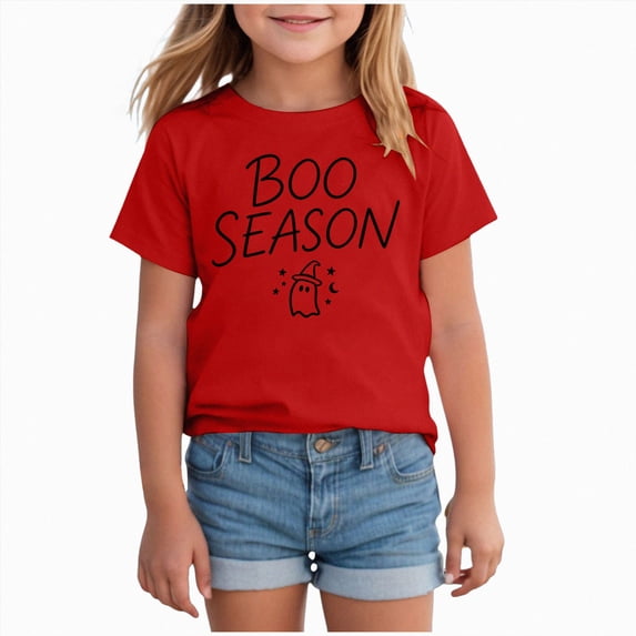 3T 4T Toddler Halloween Shirt for Girls Ghost Graphic Tshirts Kids Spooky Season Short Sleeve Tee Cute Kids Tops Girls Clothes Size 3-4T