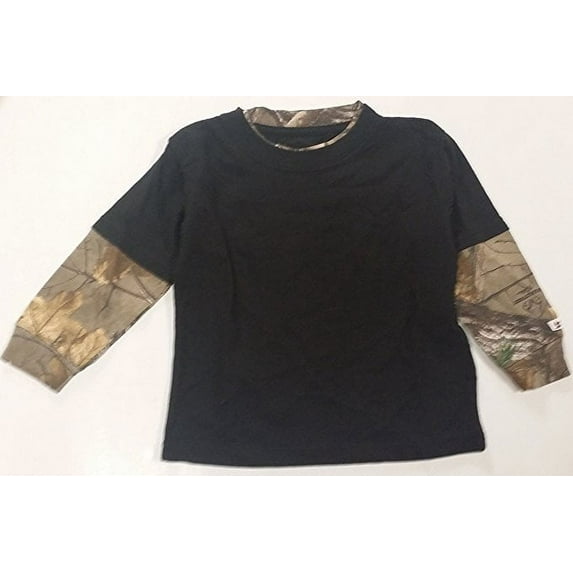3T AP Realtree Black T-shirt w/ Camouflage Long Sleeves