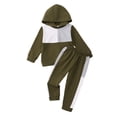 thumbnail image 1 of 3T Baby Boys Clothes 4T Boys 2PCS Fall Winter Hoodie Outfits Set Toddler Boys Long Sleeve Top Pants Set Green, 1 of 8