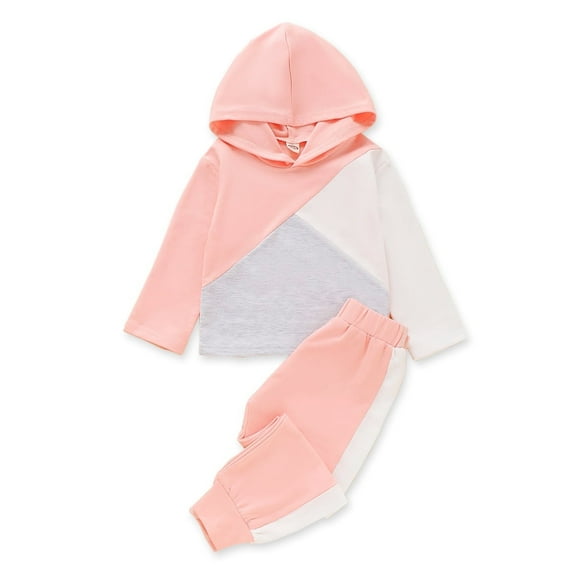 3T Baby Girls Clothes 4T Girls 2PCS Fall Winter Outfits Hooded Toddler Girls Long Sleeve Hoodie Top pants Set Pink