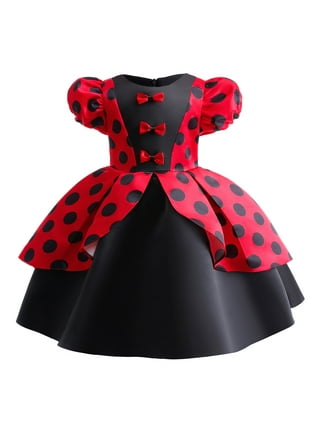 Lamuusaa Toddler Kid Baby Girls Fly Sleeve Red Polka Dot Dress Lace Bowknot  Princess Dress A-Line Dress 6M-5Y (Red, 2-3Y) : : Clothing, Shoes  & Accessories