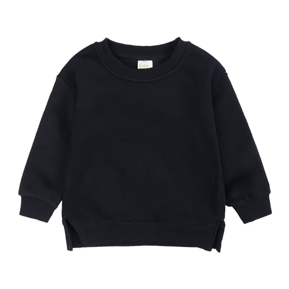 3T Clothes For Girls Christmas Clothes For Girls Baby Boy Girl Fall Clothes Fleece Pullover Sweatshirt Solid Color Crewneck Blouse Shirt Tops Warm Fall Winter Clothes Black 2-3 Years