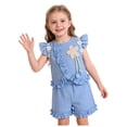thumbnail image 1 of 3T Girl Clothes Sets Baby Girl Clothes Toddler Girl Summer Outfit Ruffle Sleeve Shirt Cute Shorts Floral Clothing Sets, 1 of 9