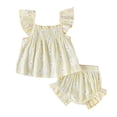 thumbnail image 1 of 3T Girl Clothes Spring Toddler Baby Girl Clothes Ruffle Sleeveless Strap Dress Tank Shorts Set Summer Outfits, 1 of 4