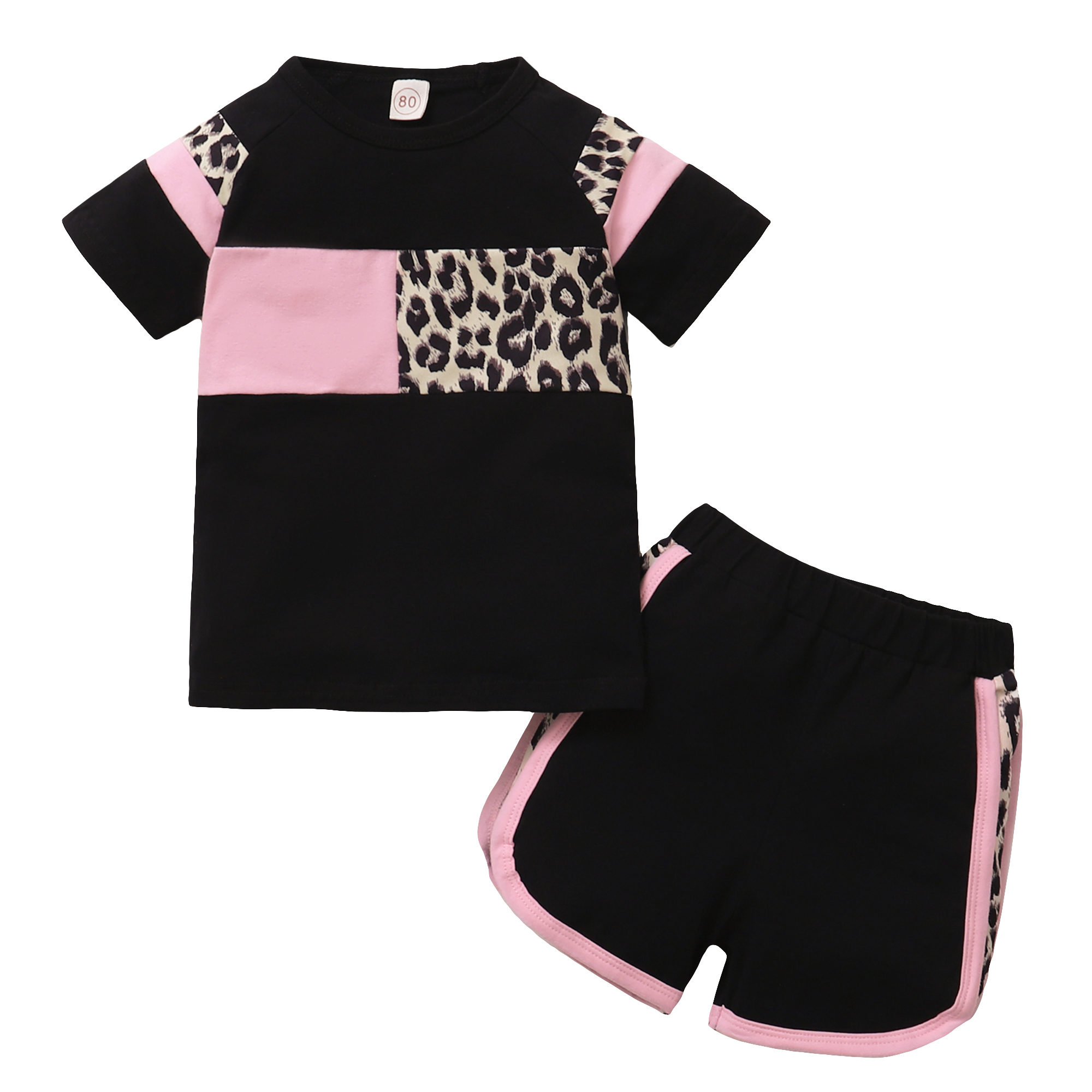 3T Girls Clothes Kids Girl Summer Outfit Leopard Shirt Shorts Set Little Girl Clothing Toddler Girl Outfit 2-3T Girls Clothes Black - image 1 of 7